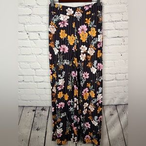 ASOS DESIGN‎ Floral Striped Wide Leg Pull On Trouser Pant Size 10NWT Viscose